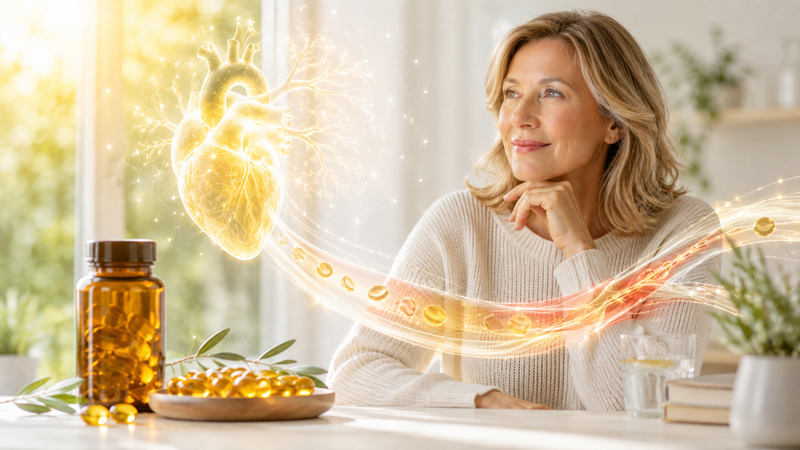 K2-vitamin és a szív-érrendszer kapcsolatát bemutató illusztráció