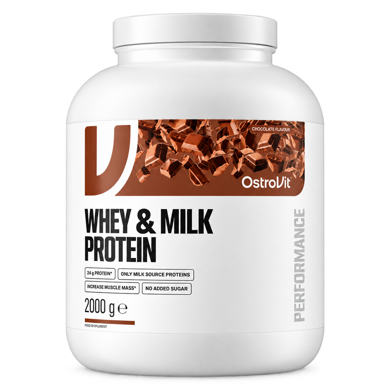 OstroVit – Whey & Milk Protein – Tejsavó- és tejfehérje-por – Csokoládé – 2000 g