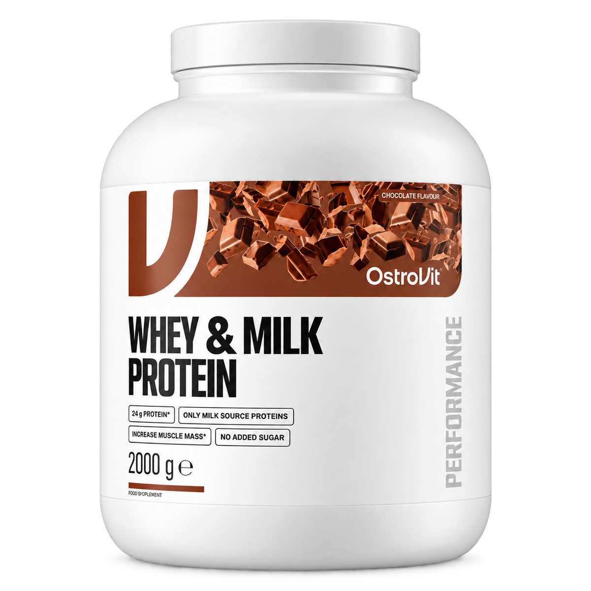OstroVit – Whey & Milk Protein – Tejsavó- és tejfehérje-por – Csokoládé – 2000 g