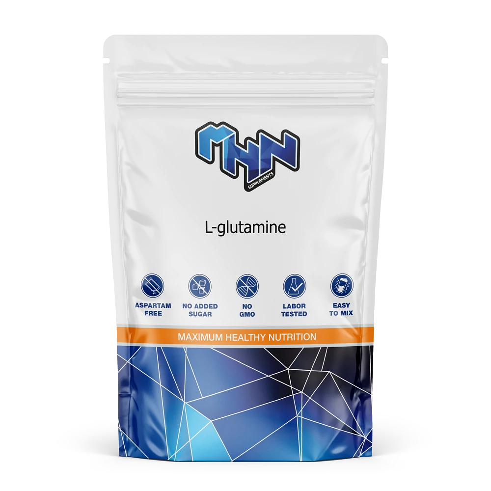 MHN Supplements L-Glutamin por, 500 g, elülső csomagolás