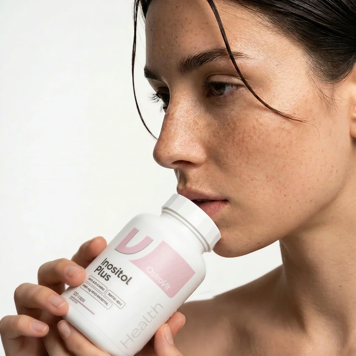 OstroVit Inositol Plus, Myo & Chiro Inositol + folát, 120 kapszula, csomagolás másik nézetből
