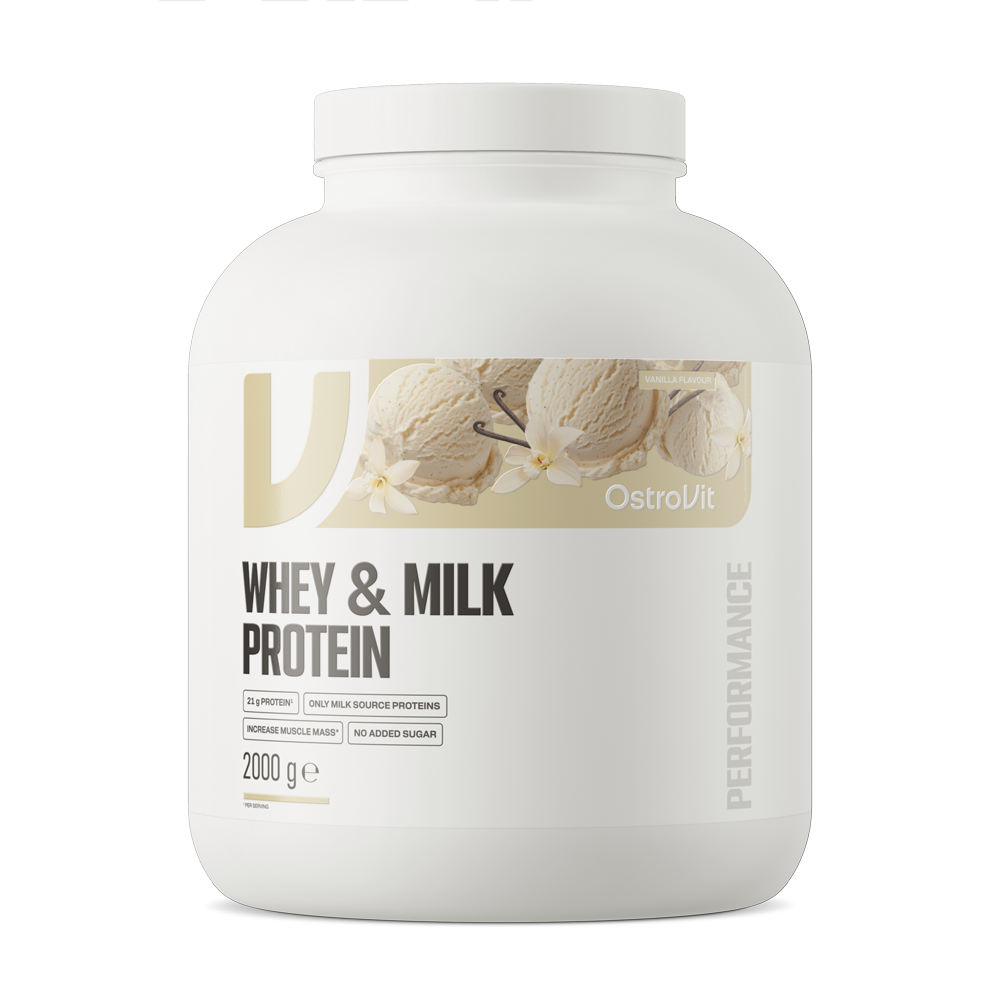 OstroVit – Whey & Milk Protein – Tejsavó- és tejfehérje-por – Vanília – 2000 g