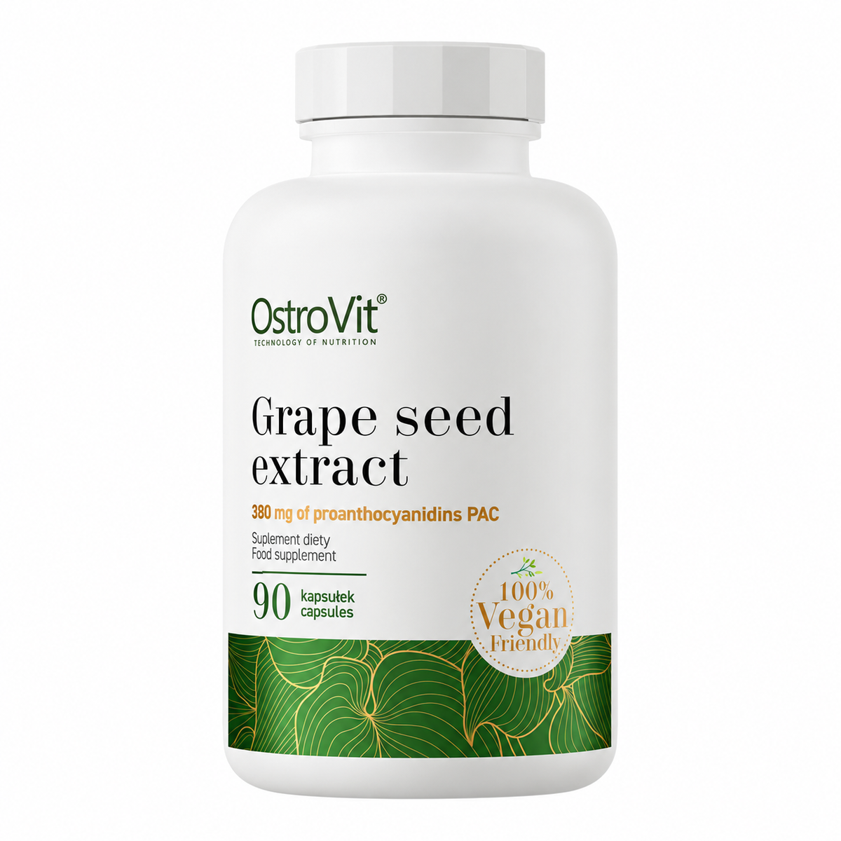 OstroVit - Grape Seed Extract - Szőlőmag-kivonat 95% PAC (vegán) – 90 kapszula