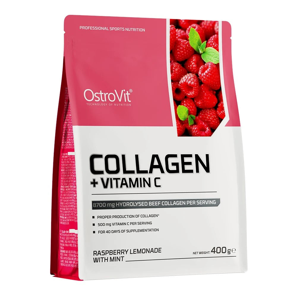 OstroVit - Kollagén + C-vitamin por - Málna-menta – 400 g