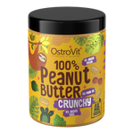 OstroVit Mogyoróvaj crunchy, 1000 g, 100% Peanut Butter, hátoldali címke és termékinformációk
