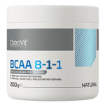 OstroVit BCAA 8-1-1 italpor, Ízesítetlen, 200 g, elülső csomagolás