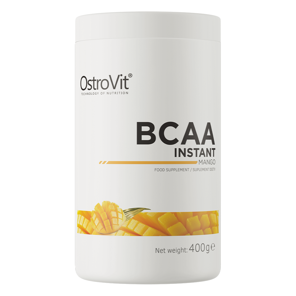 OstroVit BCAA Instant por 2:1:1, 400 g, Mangó ízű változat, elülső csomagolás