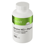 OstroVit Betain HCl + Pepszin, 100 kapszula, Betaine HCl + Pepsin, hátoldali címke és termékinformációk