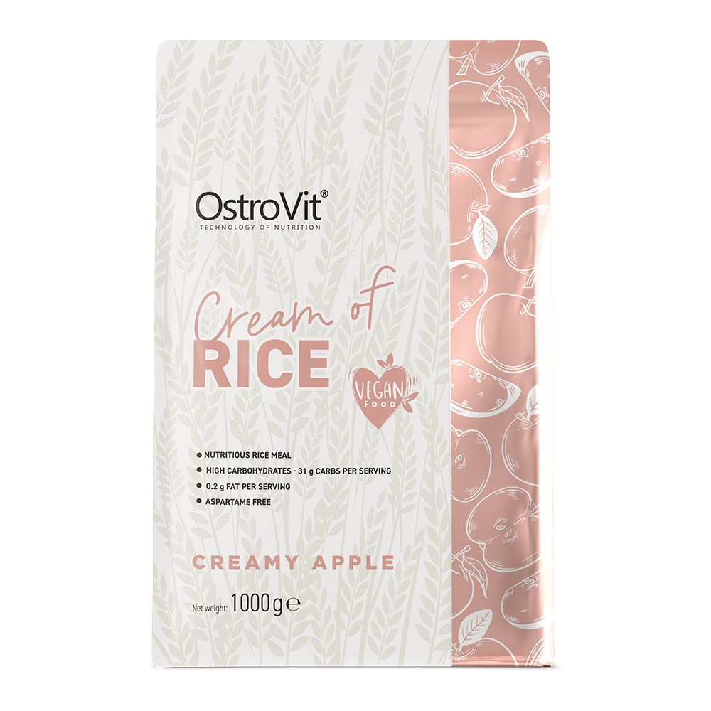 OstroVit Cream of Rice krémes alma ízű rizskása 1000 g, tasak szemből