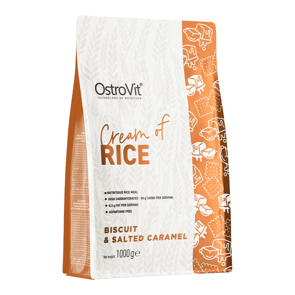 OstroVit Cream of Rice sós karamellás keksz ízű rizskása 1000 g, tasak elölnézet