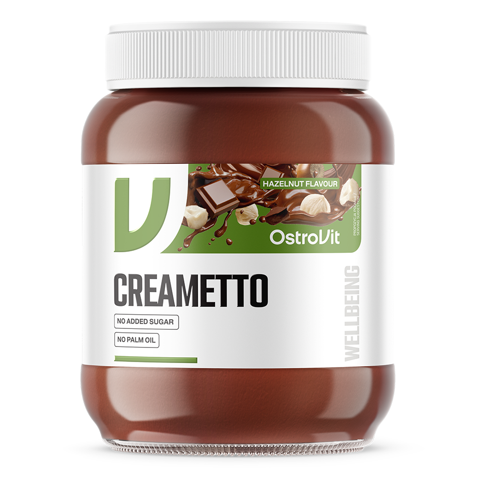 OstroVit Creametto cukormentes mogyorókrém, 350 g, elülső csomagolás