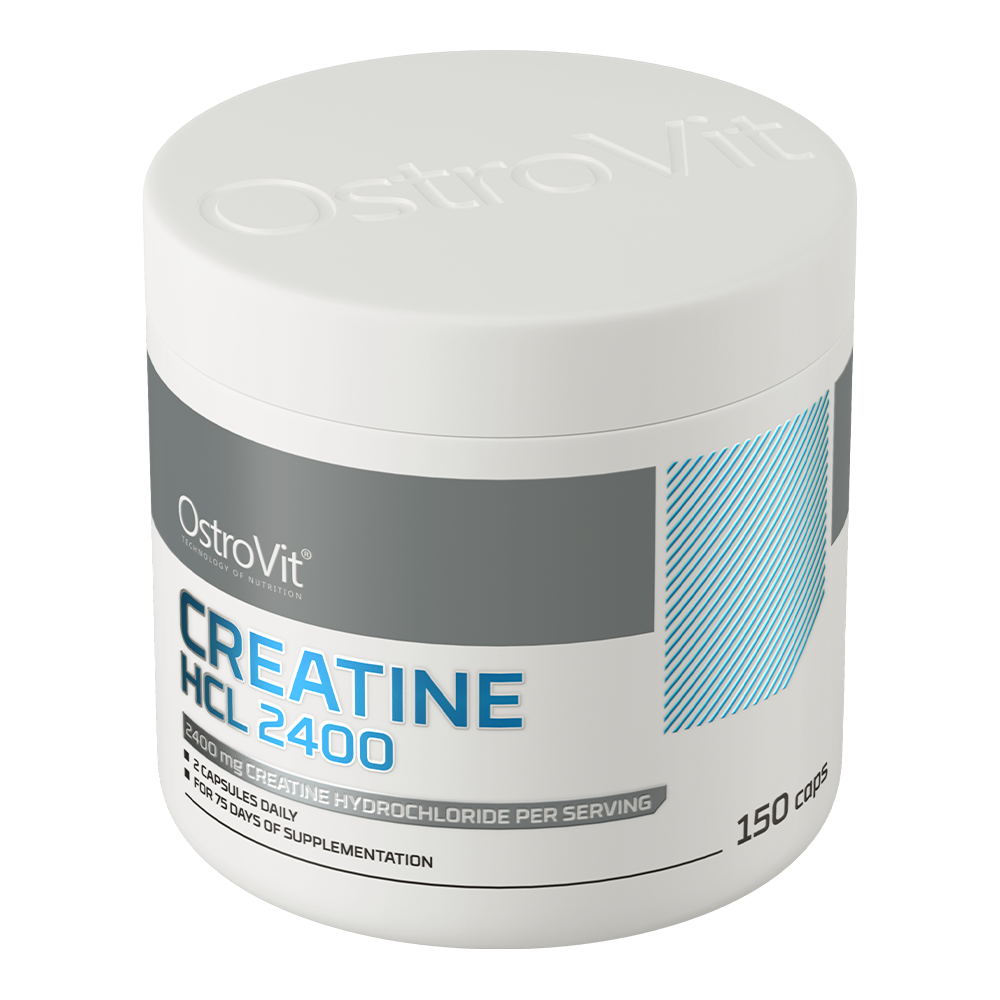 OstroVit Kreatin-hidroklorid (HCl), 150 kapszula, Creatine HCl, hátoldali címke és termékinformációk