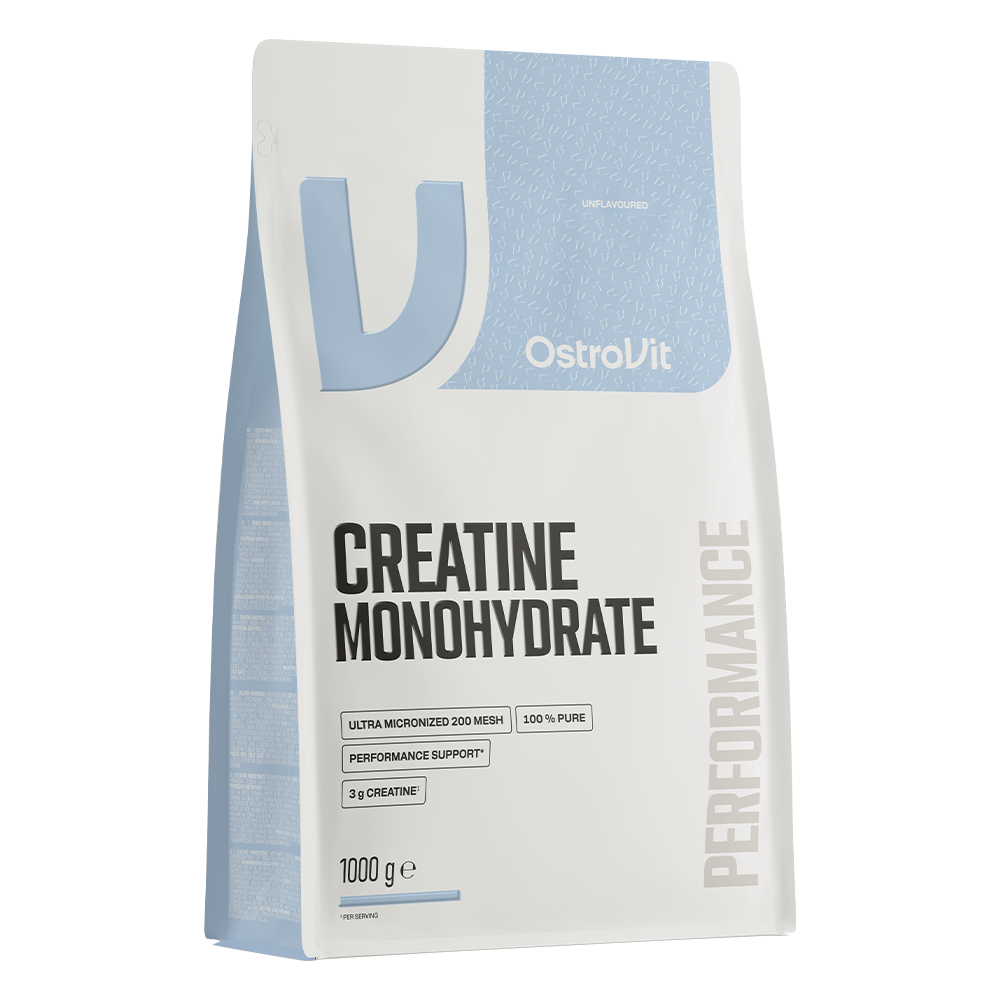 OstroVit Kreatin-monohidrát por, 1000 g, ízesítetlen változat, elülső csomagolás