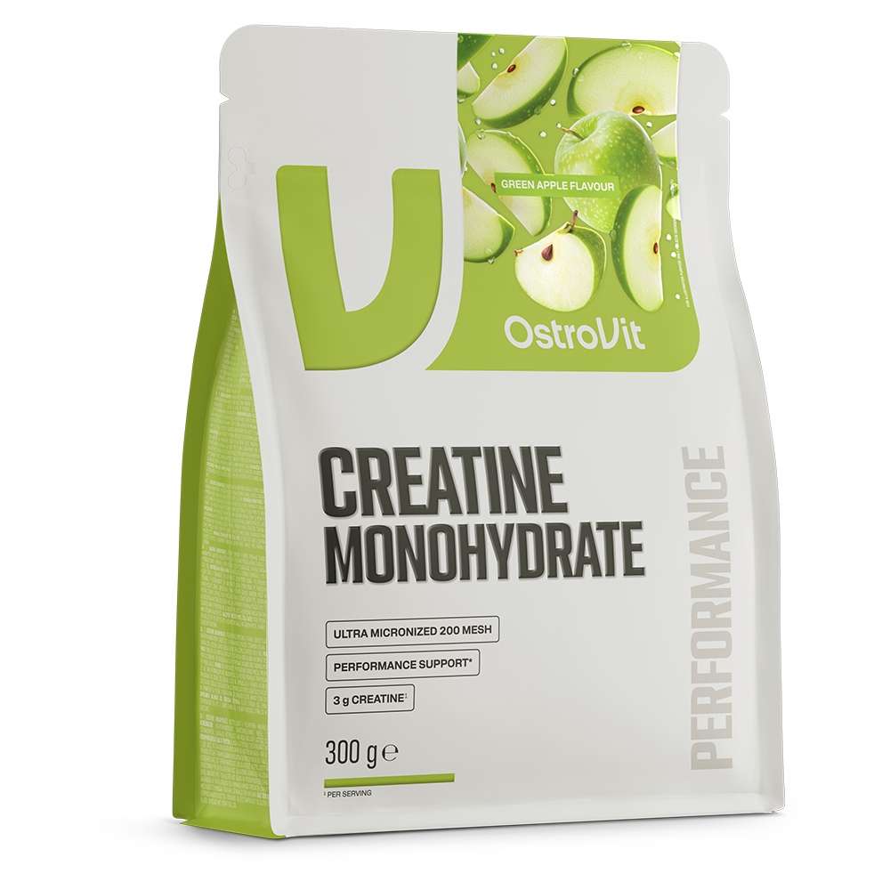 OstroVit - Kreatin-monohidrát por – Zöld alma – 300 g