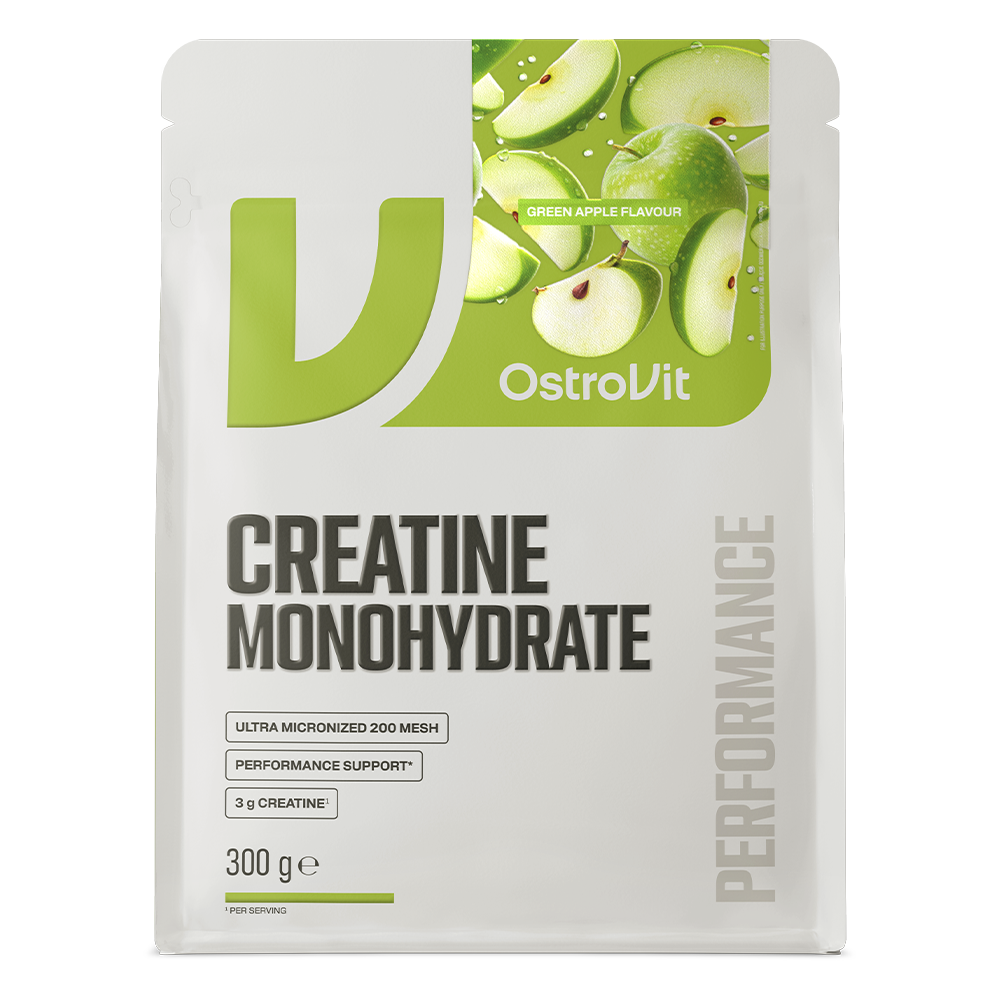 OstroVit - Kreatin-monohidrát por – Zöld alma – 300 g