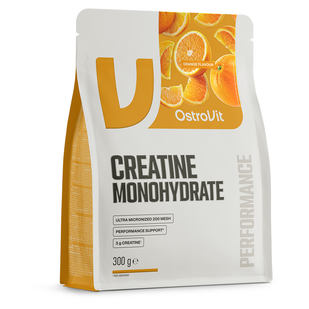 OstroVit - Kreatin-monohidrát por – Narancs – 300 g