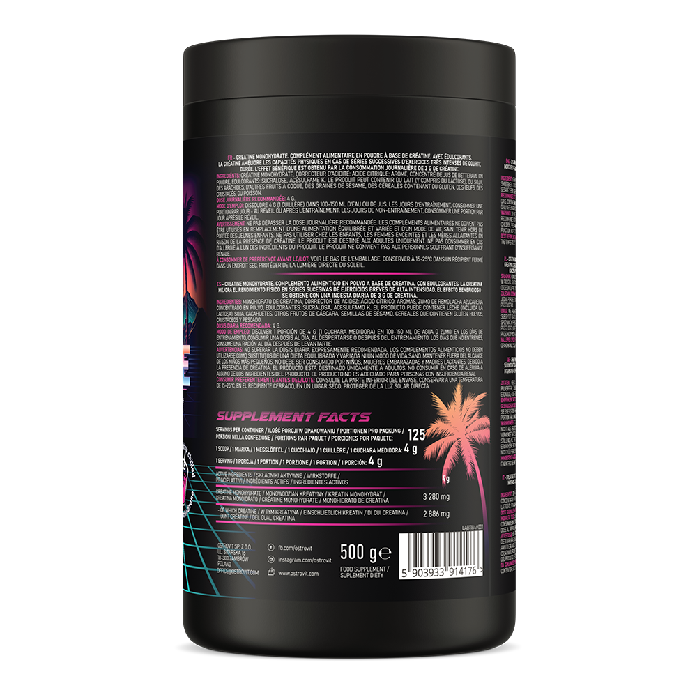OstroVit - Kreatin-monohidrát por – Miami Vibes – 500 g
