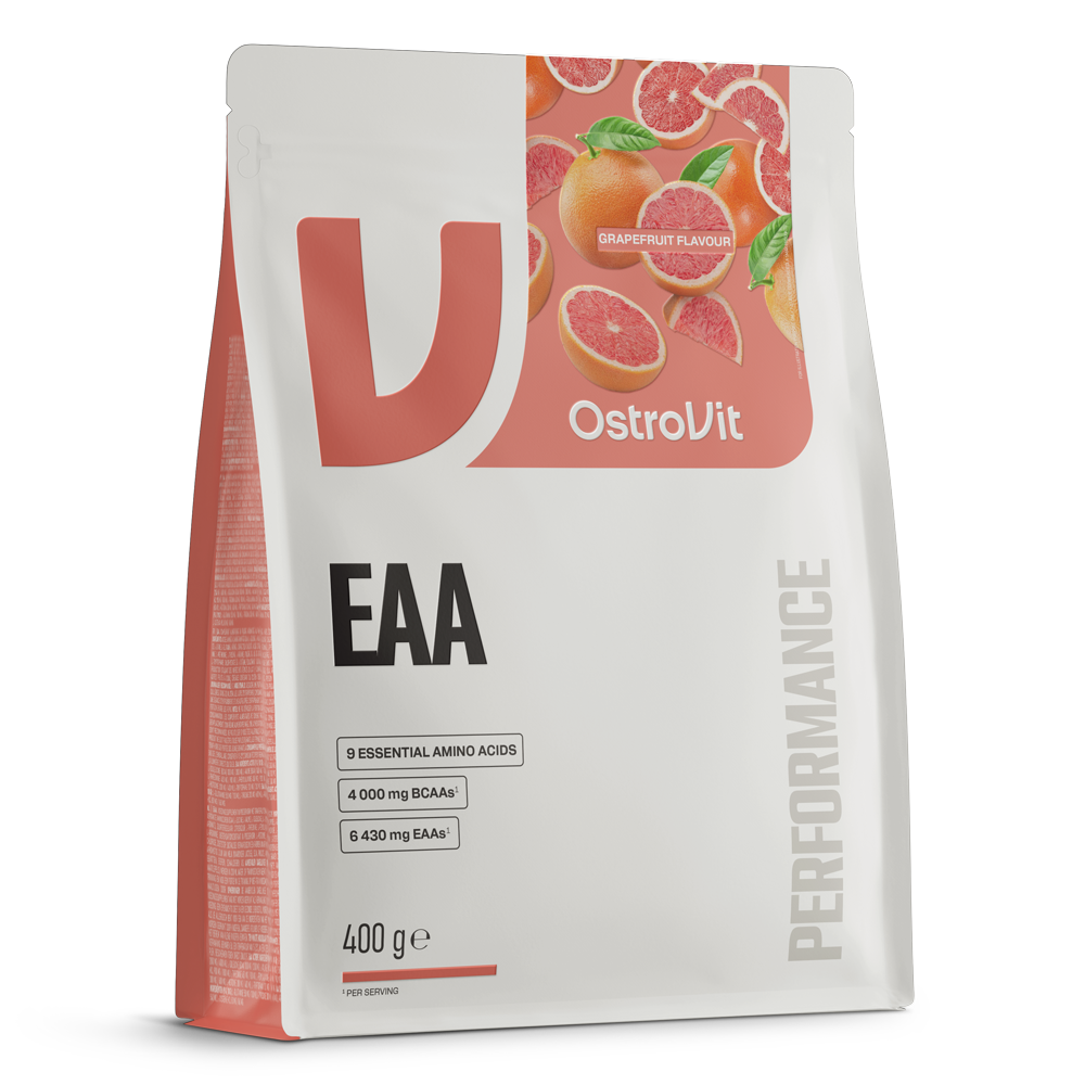 OstroVit – EAA – Esszenciális aminosav por – Grapefruit ízű – 400 g – csomagolás