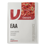OstroVit – EAA – Esszenciális aminosav por – Eper ízű – 400 g – elülső címke