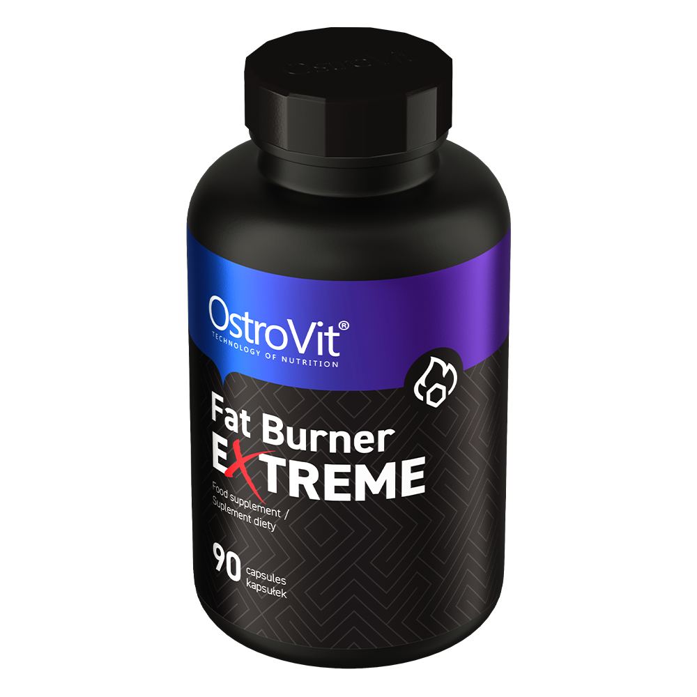 OstroVit Fat Burner Extreme zsírégető, 90 kapszula, hátoldali címke és termékinformációk