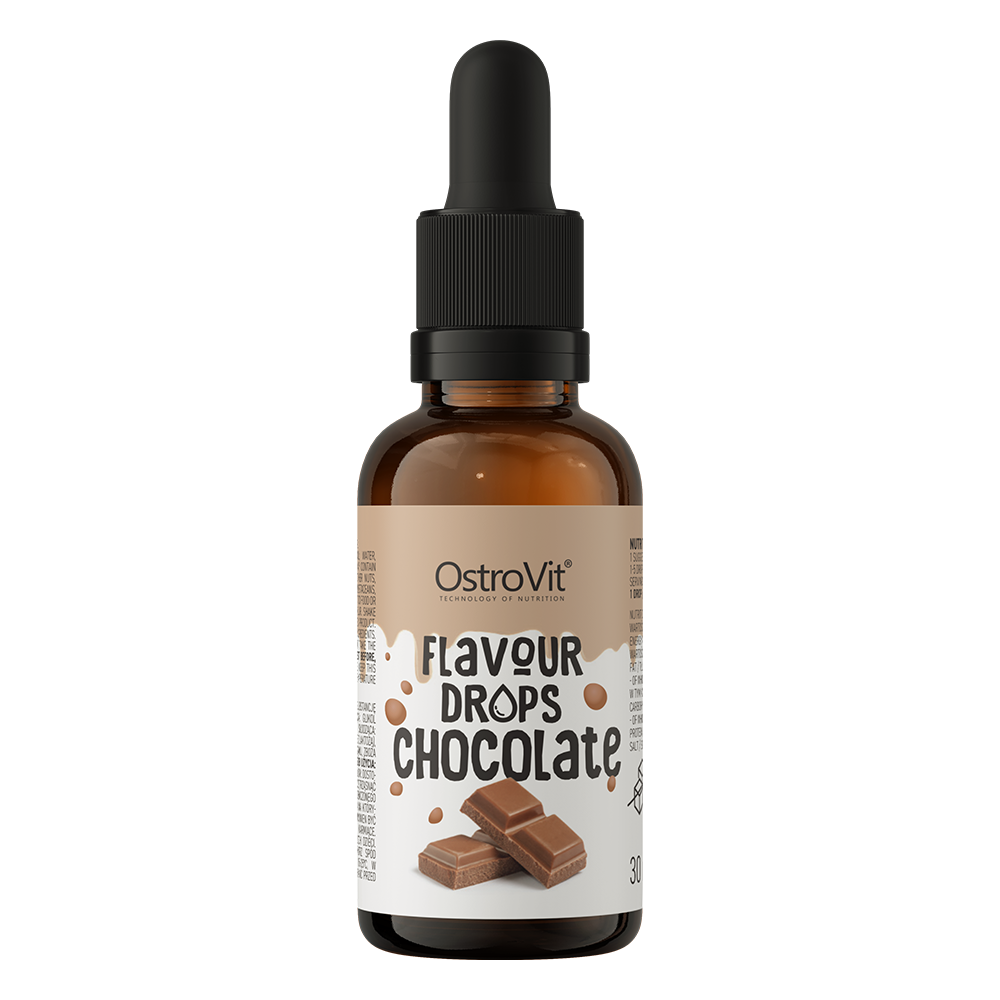 OstroVit Flavour Drops csokoládé ízesítő csepp, 30 ml, elülső csomagolás