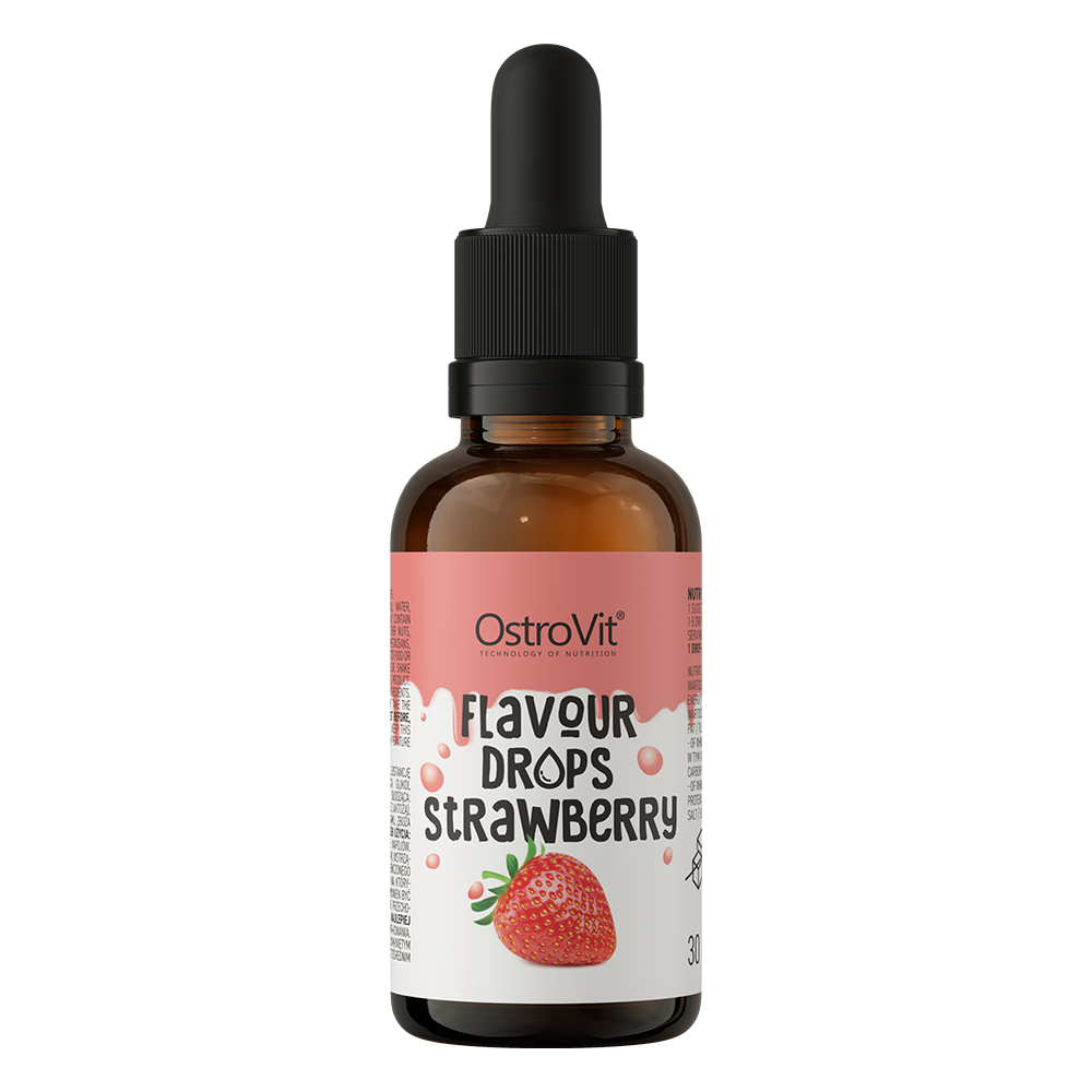 OstroVit Flavour Drops eper ízesítő csepp, 30 ml, elülső csomagolás