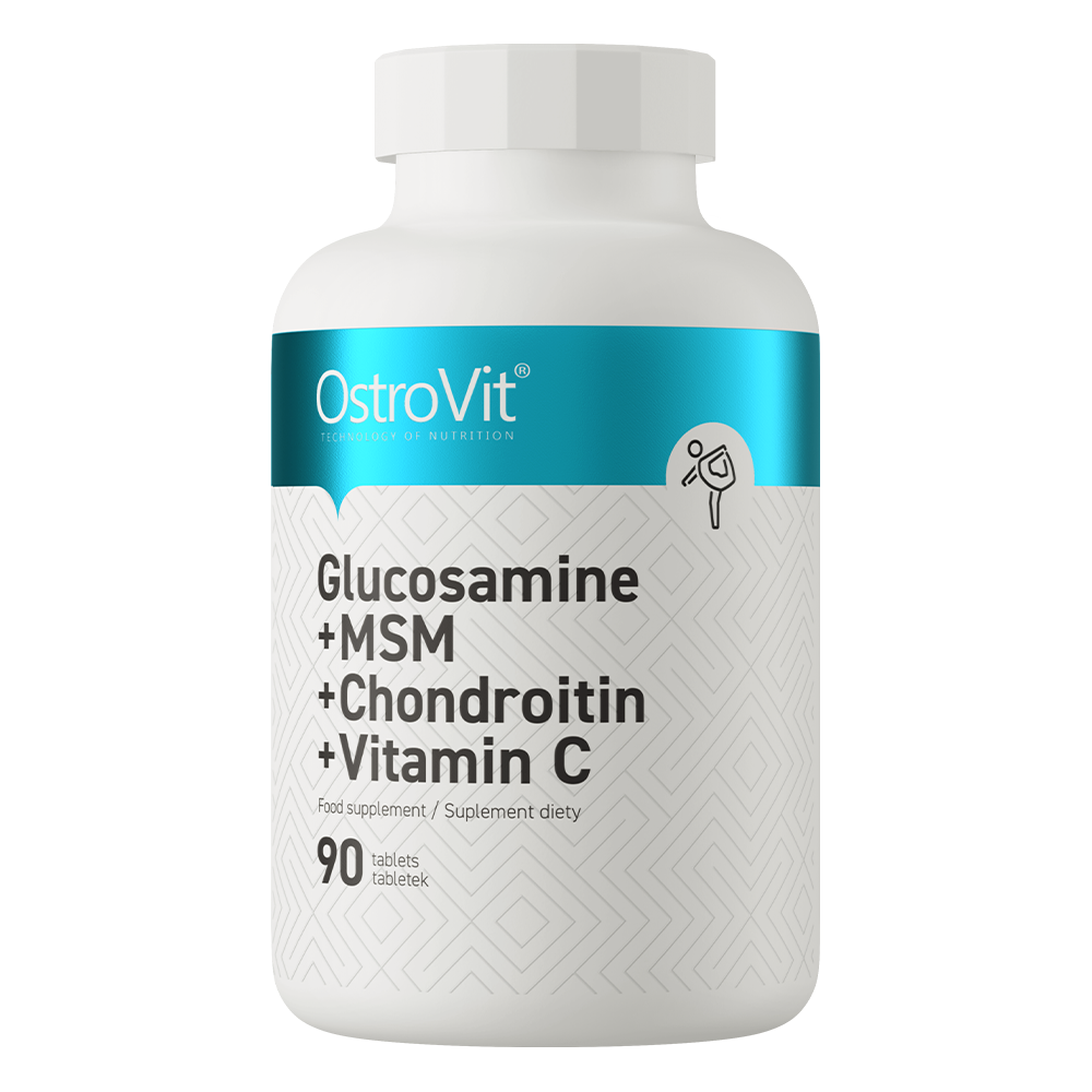 OstroVit Glükózamin + MSM + Kondroitin + C-vitamin, 90 tabletta, elülső csomagolás