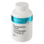 OstroVit Glükózamin + MSM + Kondroitin + C-vitamin, 90 tabletta, hátoldali címke és termékinformációk