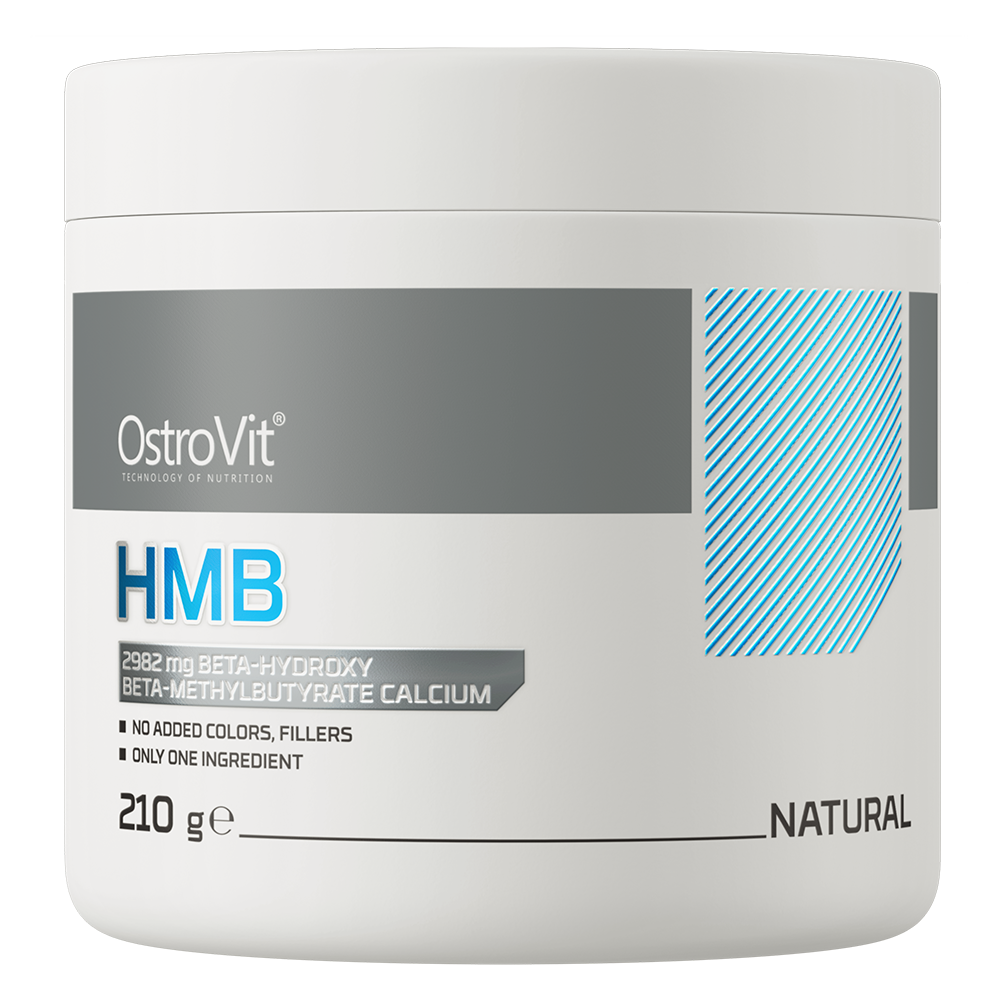 OstroVit HMB por, 210 g, Beta-Hydroxy-Beta-Methylbutyrate, elülső csomagolás