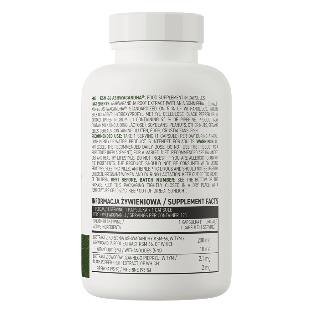 OstroVit - KSM-66 Ashwagandha® (vegán) - 120 kapszula