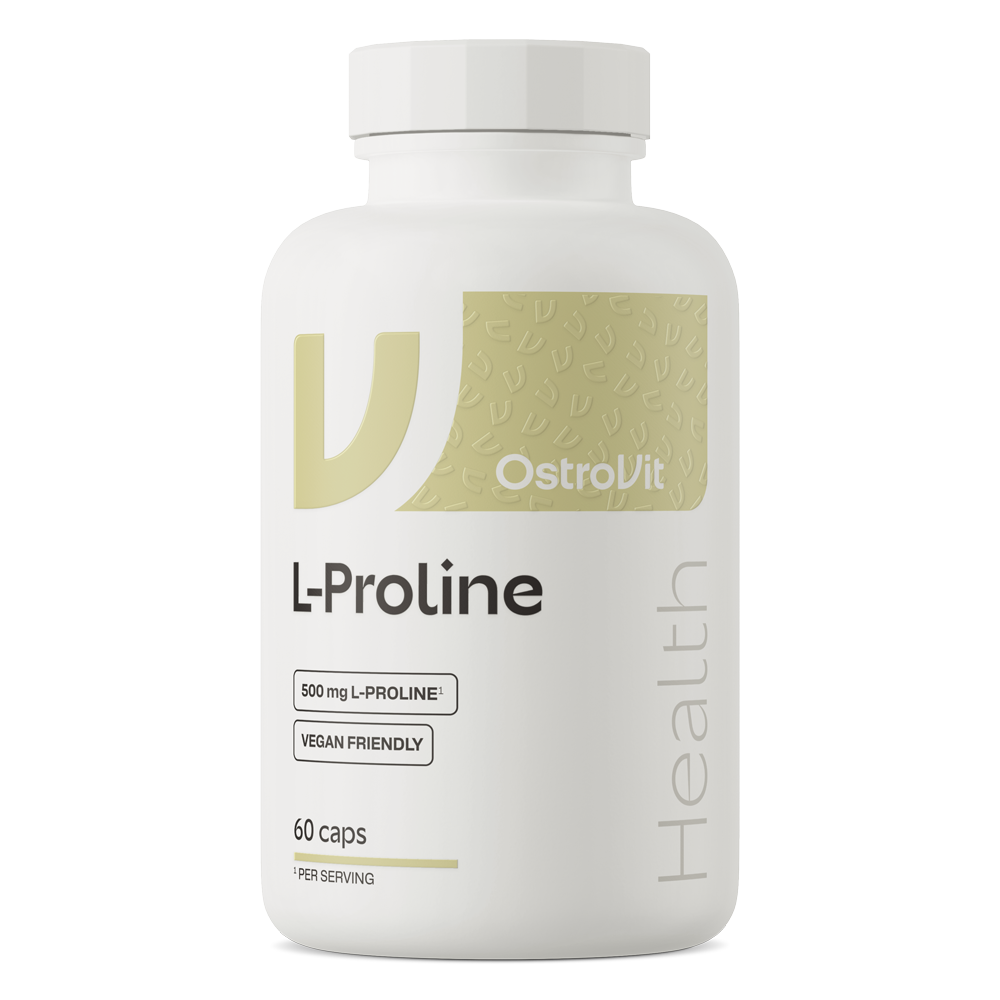 OstroVit L-prolin 500 mg, 60 kapszula, elülső csomagolás