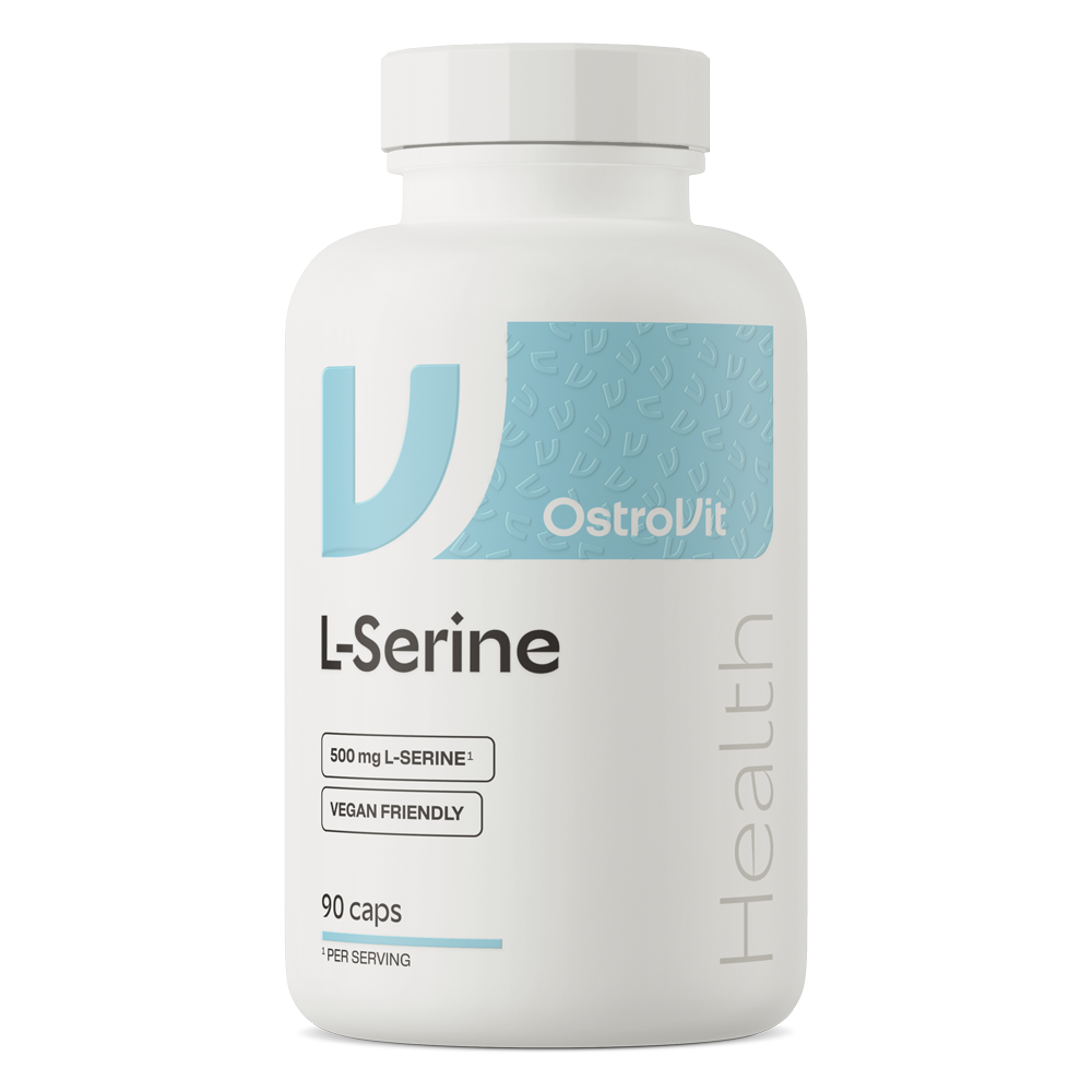 OstroVit L-Serine 500 mg L-szerin, 90 vegán kapszula doboz