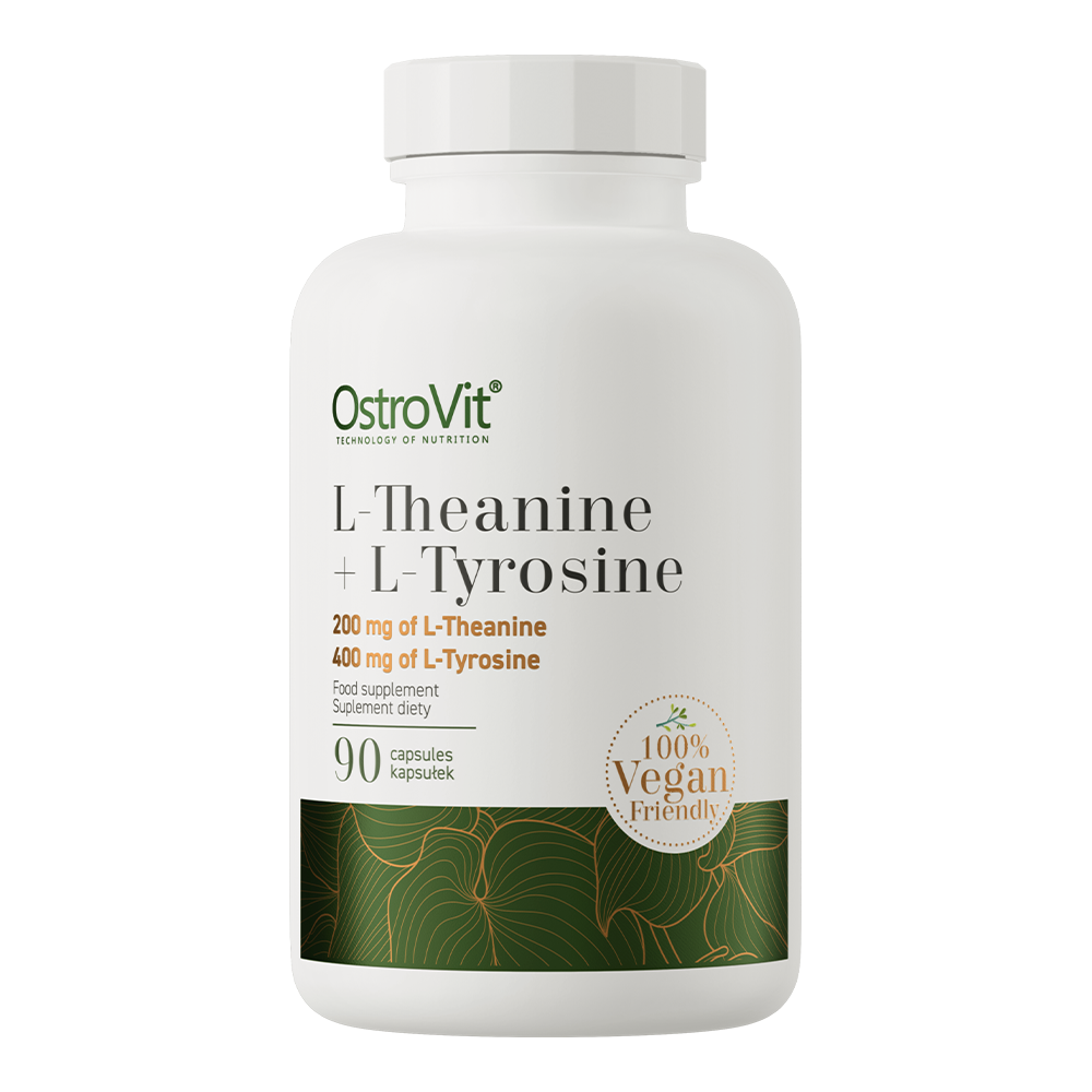 OstroVit L-teanin + L-tirozin, 90 kapszula, L-Theanine + L-Tyrosine, elülső csomagolás