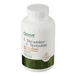 OstroVit L-teanin + L-tirozin, 90 kapszula, L-Theanine + L-Tyrosine, hátoldali címke és termékinformációk