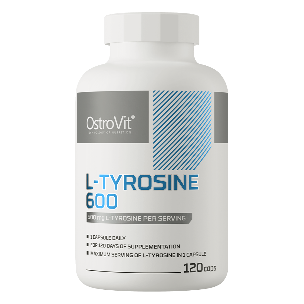 OstroVit L-tirozin 600 mg, 120 kapszula, L-Tyrosine, elülső csomagolás