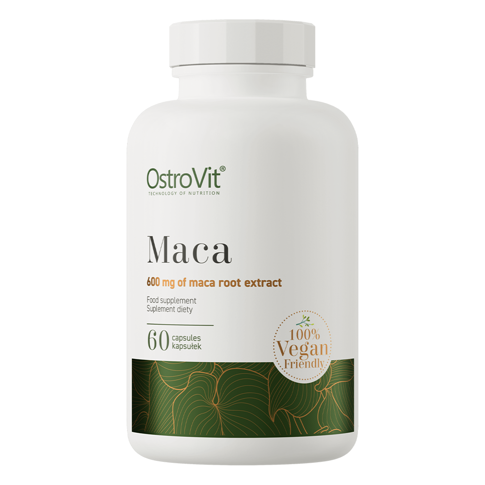 OstroVit Maca gyökér 500 mg vegán, 60 kapszula, csomagolás másik nézetből