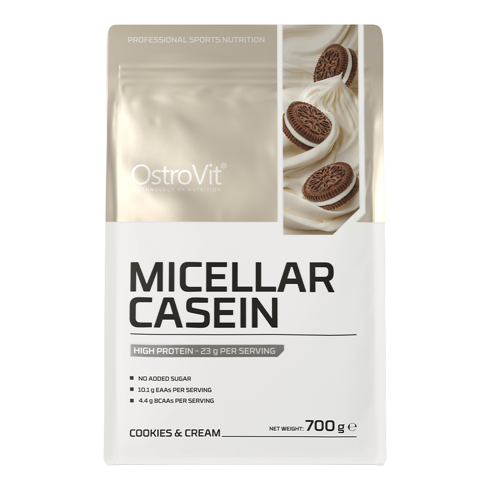OstroVit Micellar Casein micelláris kazein, 700 g, kekszes-krémes változat, elülső csomagolás