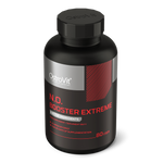 OstroVit N.O. Booster Extreme, 80 kapszula, Pre-Workout Complex, hátoldali címke és termékinformációk