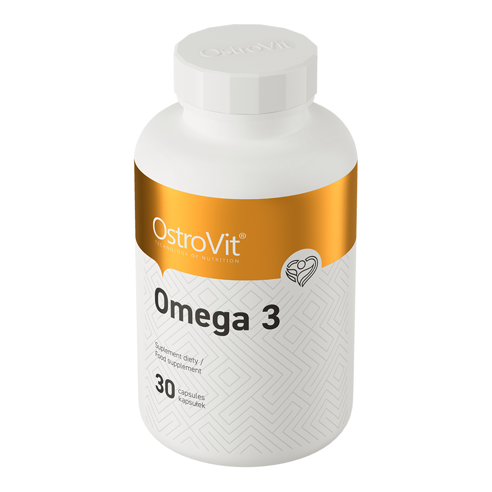 OstroVit Omega 3 halolaj, 30 kapszula, hátoldali címke és termékinformációk