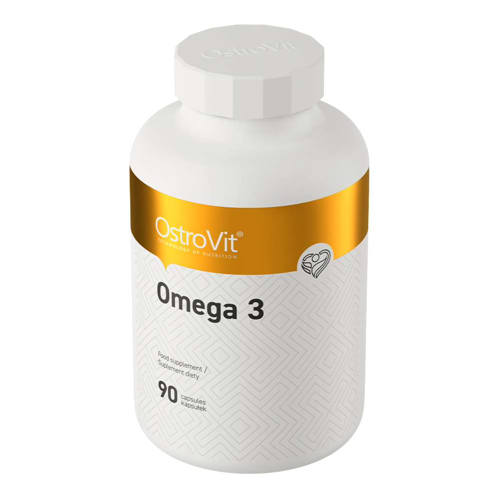 OstroVit Omega 3 halolaj, 90 kapszula, hátoldali címke és termékinformációk