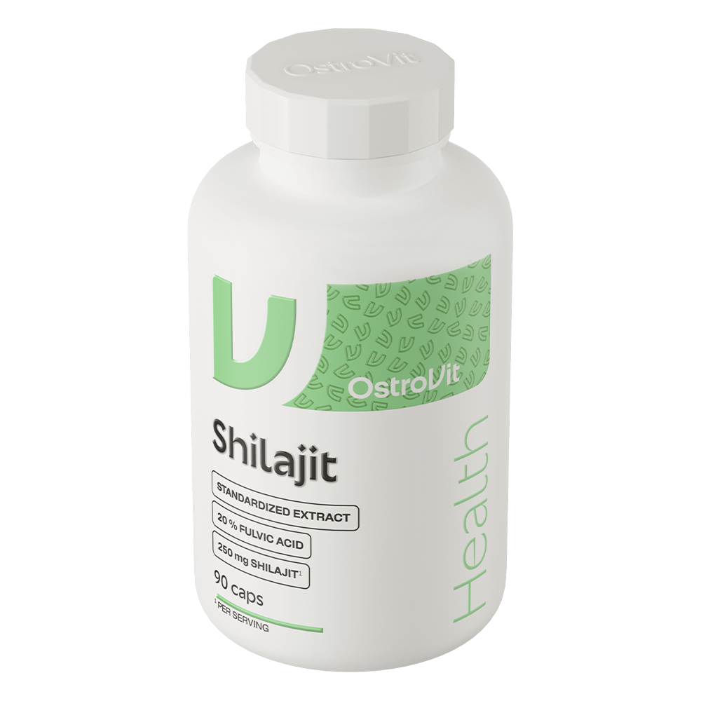 OstroVit Pharma Shilajit, 90 kapszula, hátoldali címke és termékinformációk
