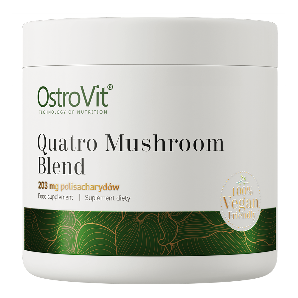 OstroVit Gyógygomba komplex por, 100 g, Quatro Mushroom Blend, csomagolás másik nézetből