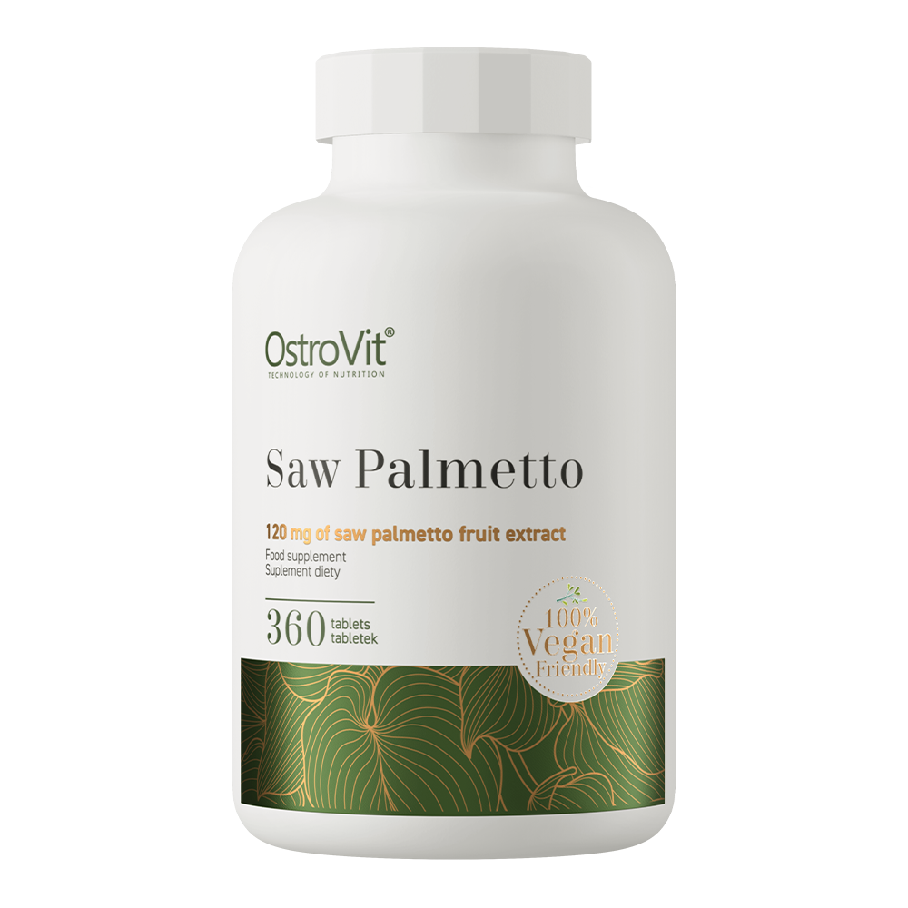 OstroVit Fűrészpálma 120 mg vegán, 360 tabletta, Saw Palmetto, elülső csomagolás