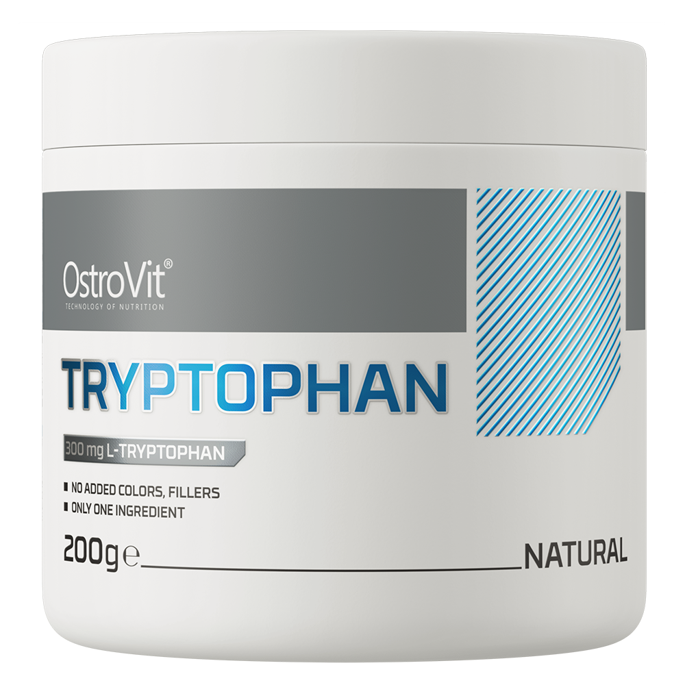 OstroVit L-triptofán por, 200 g, 100% Tryptophan, elülső csomagolás
