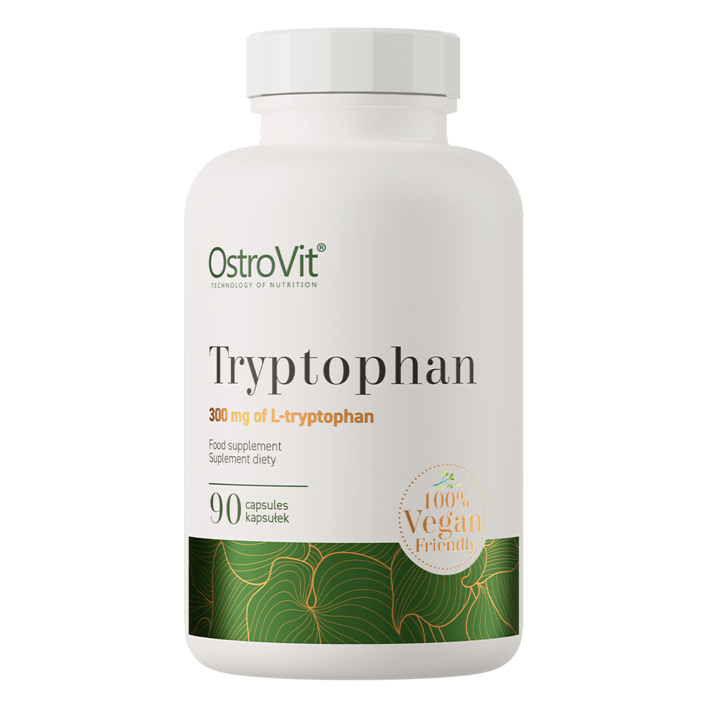 OstroVit L-triptofán 500 mg vegán, 90 kapszula, Tryptophan, elülső csomagolás