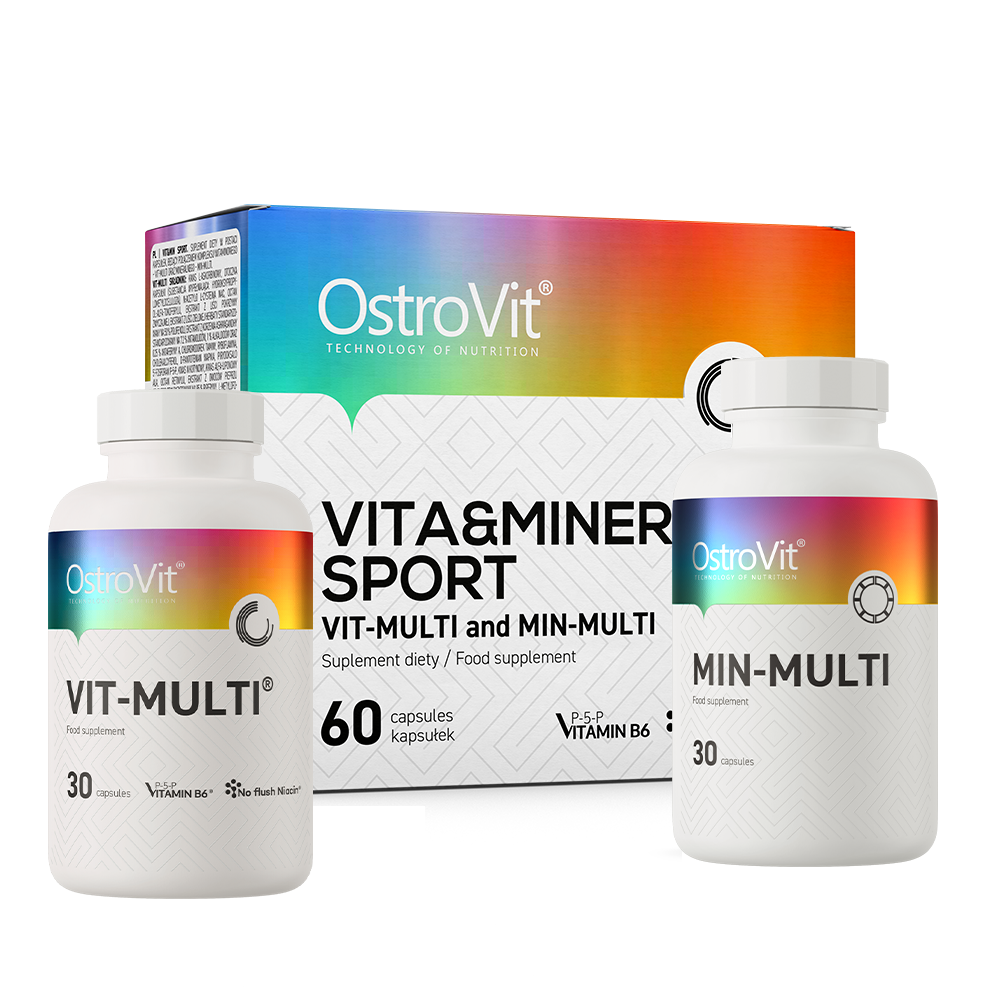OstroVit Multivitamin Sport, 60 kapszula, VITA&MINERALS, elülső csomagolás