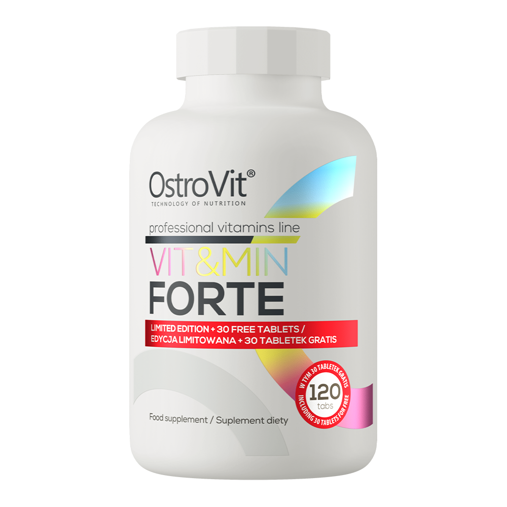 OstroVit Vit&Min FORTE multivitamin, 120 tabletta, elülső csomagolás