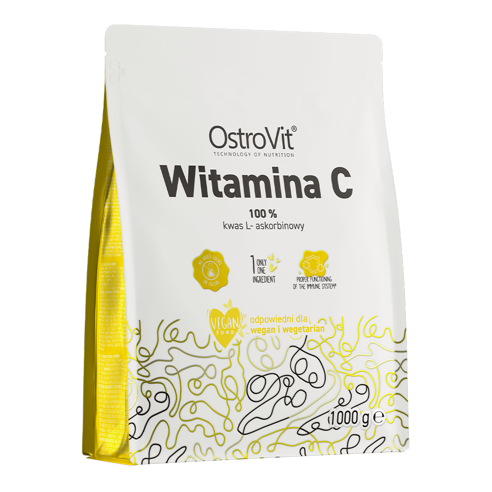 OstroVit C-vitamin por, 1000 g, Vitamin C L-Ascorbic Acid, csomagolás másik nézetből