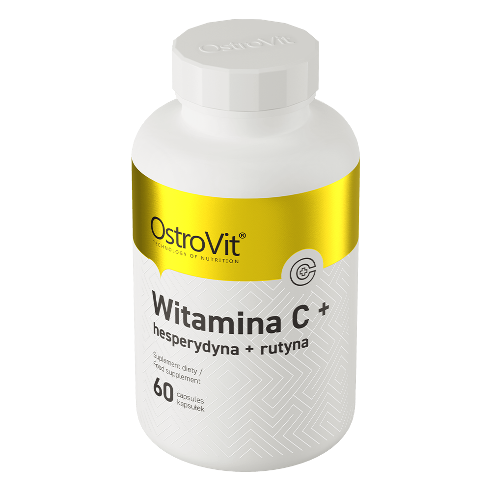 OstroVit C-vitamin 900 mg + Heszperidin + Rutin, 60 kapszula, hátoldali címke és termékinformációk