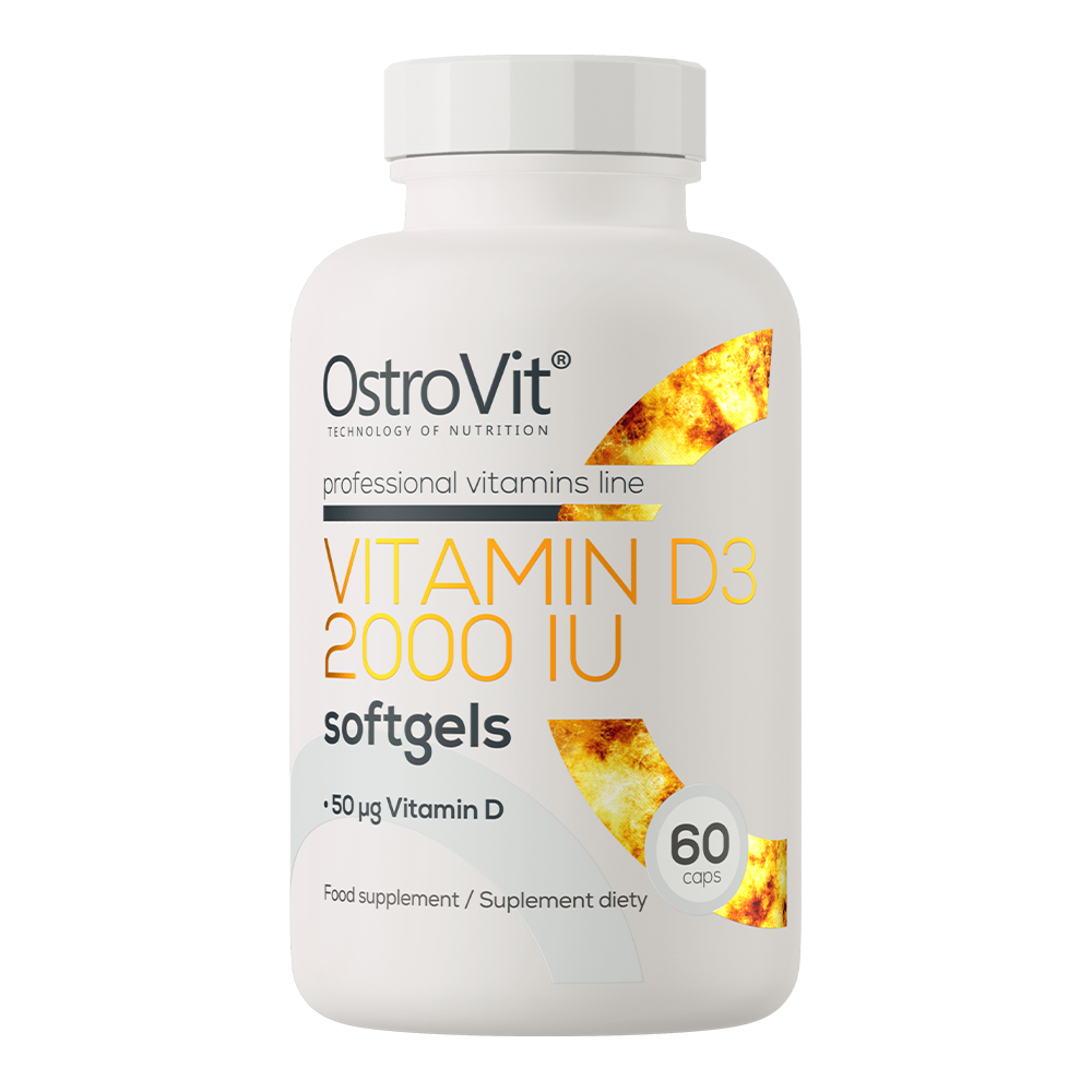 OstroVit D3-vitamin 2000 NE, 60 lágyzselatin kapszula, Vitamin D3, elülső csomagolás